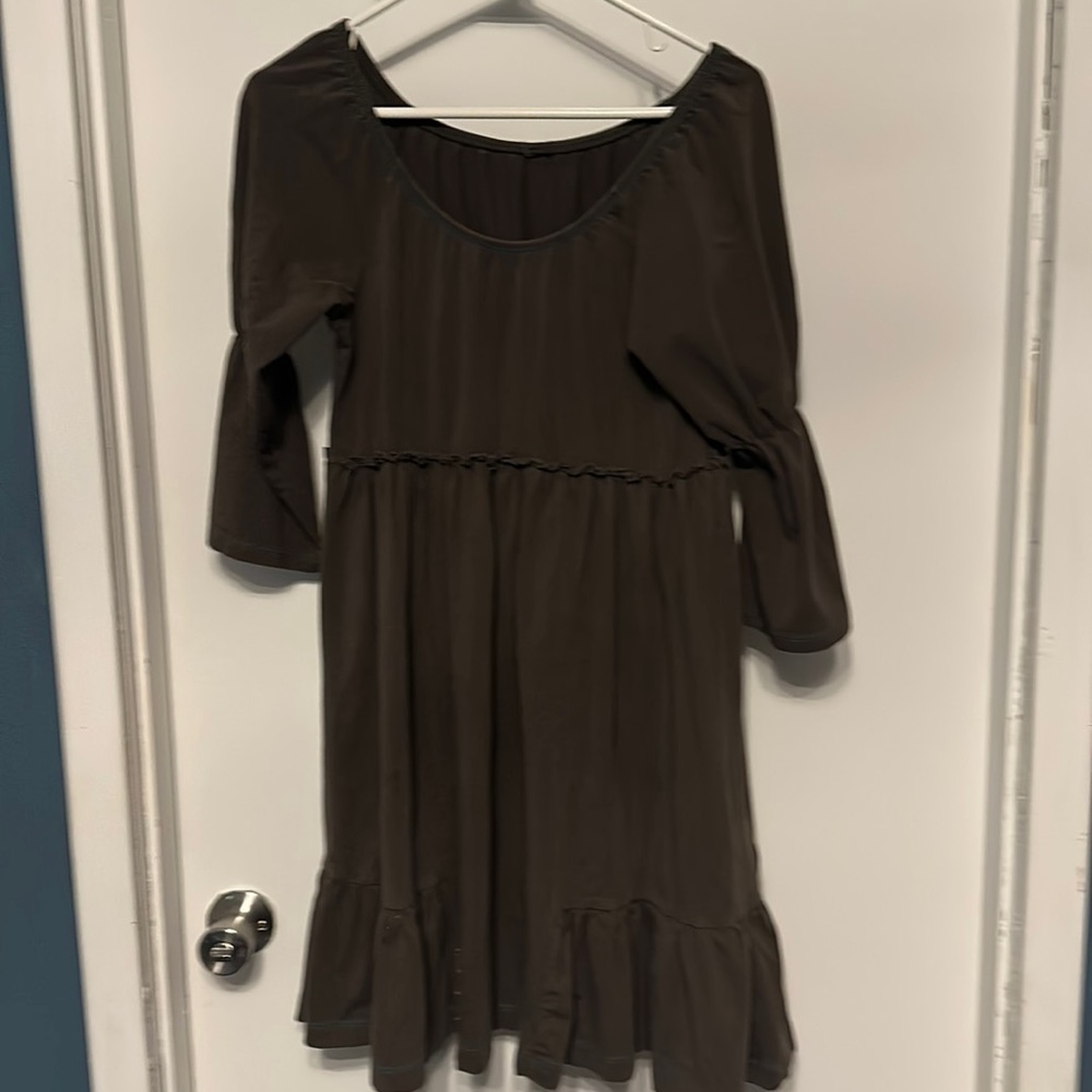 Big girls Matilda Jane brown dress with cute jeweled detail at the hem.